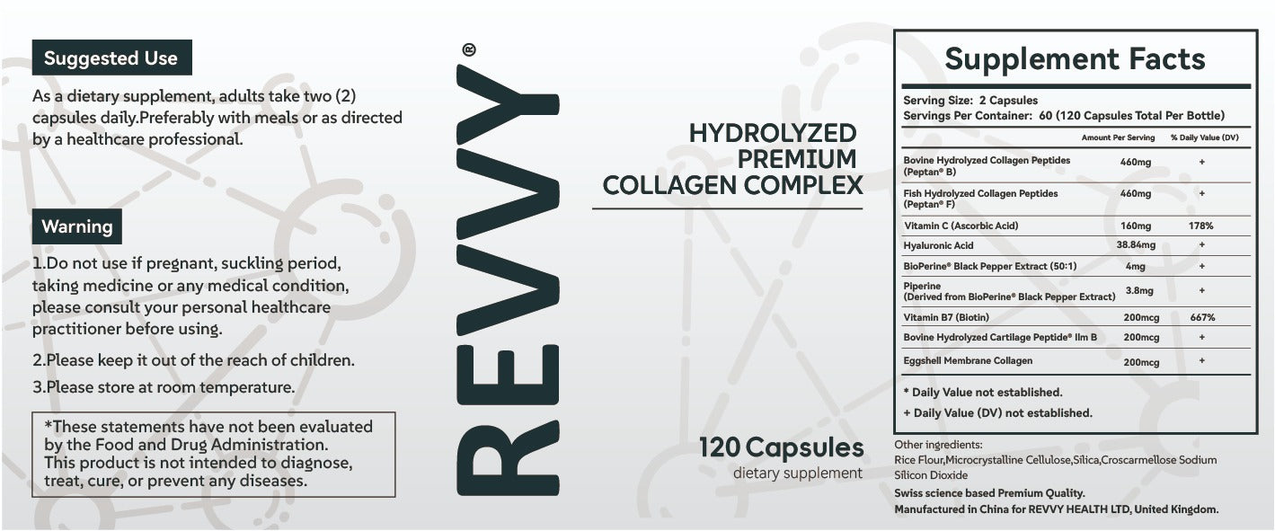 REVVY® Hydrolysierte Premium Kollagen-Kapseln
